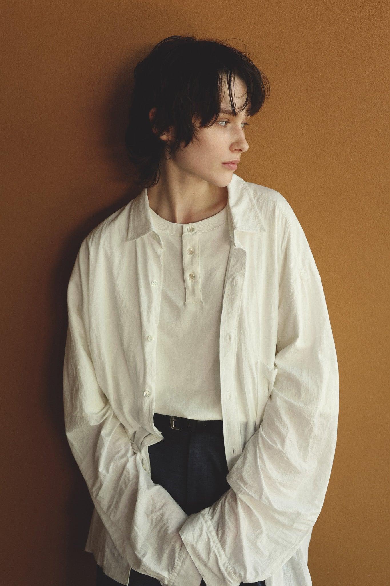 【40% OFF】KANEMASA PHIL. 2024SS|46G Artisan Jersey Shirt (WHITE) - IKKOKU SHOP