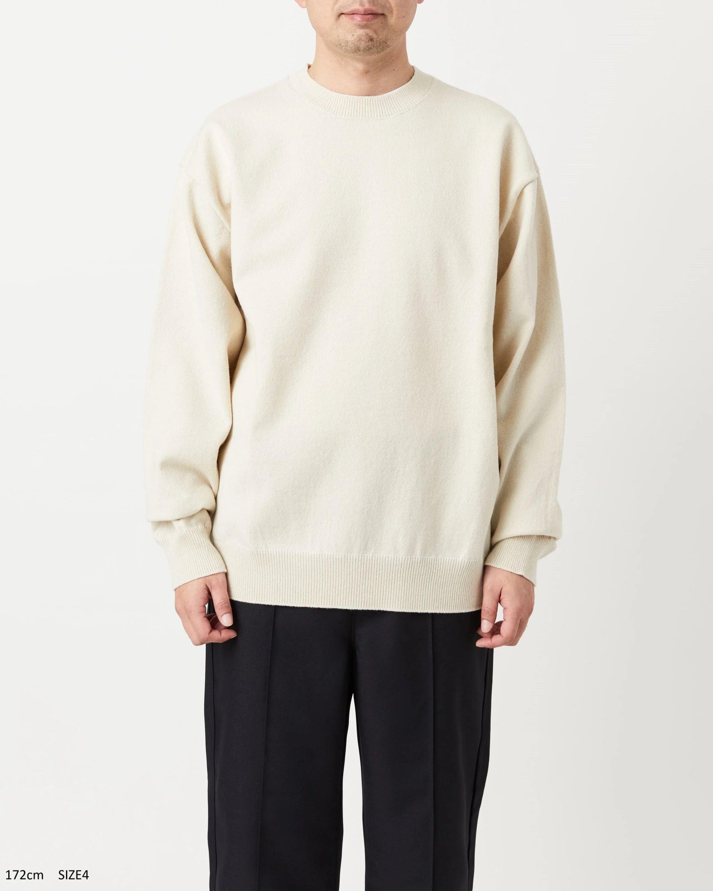 Yonetomi|RIGID CASHMERE SWEATER Crew Neck Pullover (RAW) - IKKOKU SHOP