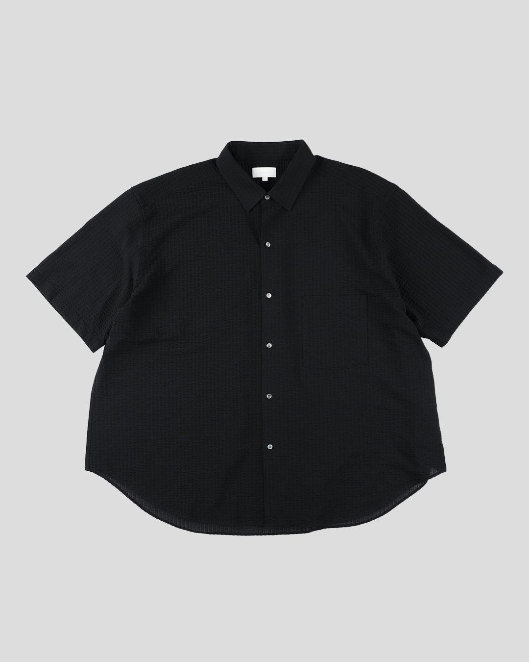 【Last 1】KANEMASA PHIL. 2025SS|36G Linen Sucker Atmosphere S/S Shirt (BLACK)