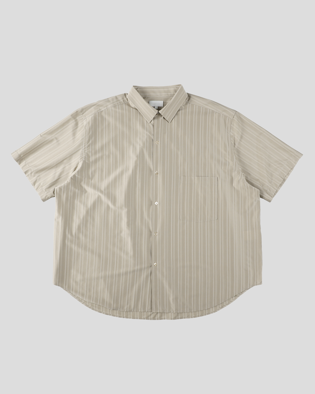 【Last 1】 KANEMASA PHIL. 2025SS|46G Atmosphere Stripe S/S Shirt (KHAKI)