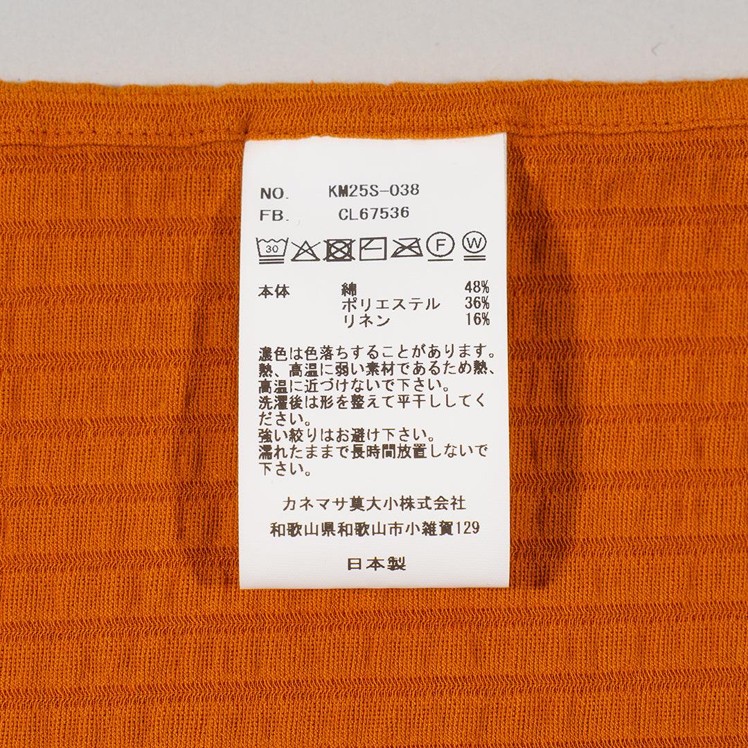 KANEMASA PHIL. 2025SS|36G Linen Sucker Atmosphere S/S Shirt (ORANGE) - IKKOKU SHOP