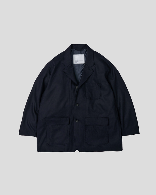 【40% OFF / Last 1】UNTRACE 2024AW|WOOL SAXONY POSTMAN JACKET (DARK NAVY)