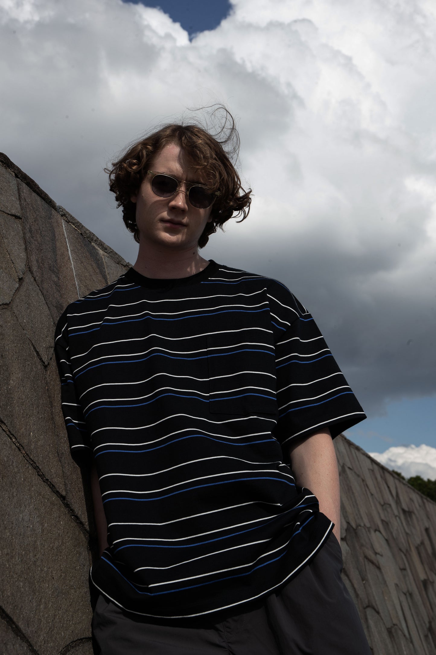 【20% OFF】wonderland|Stripe T-shirts (BLACK)