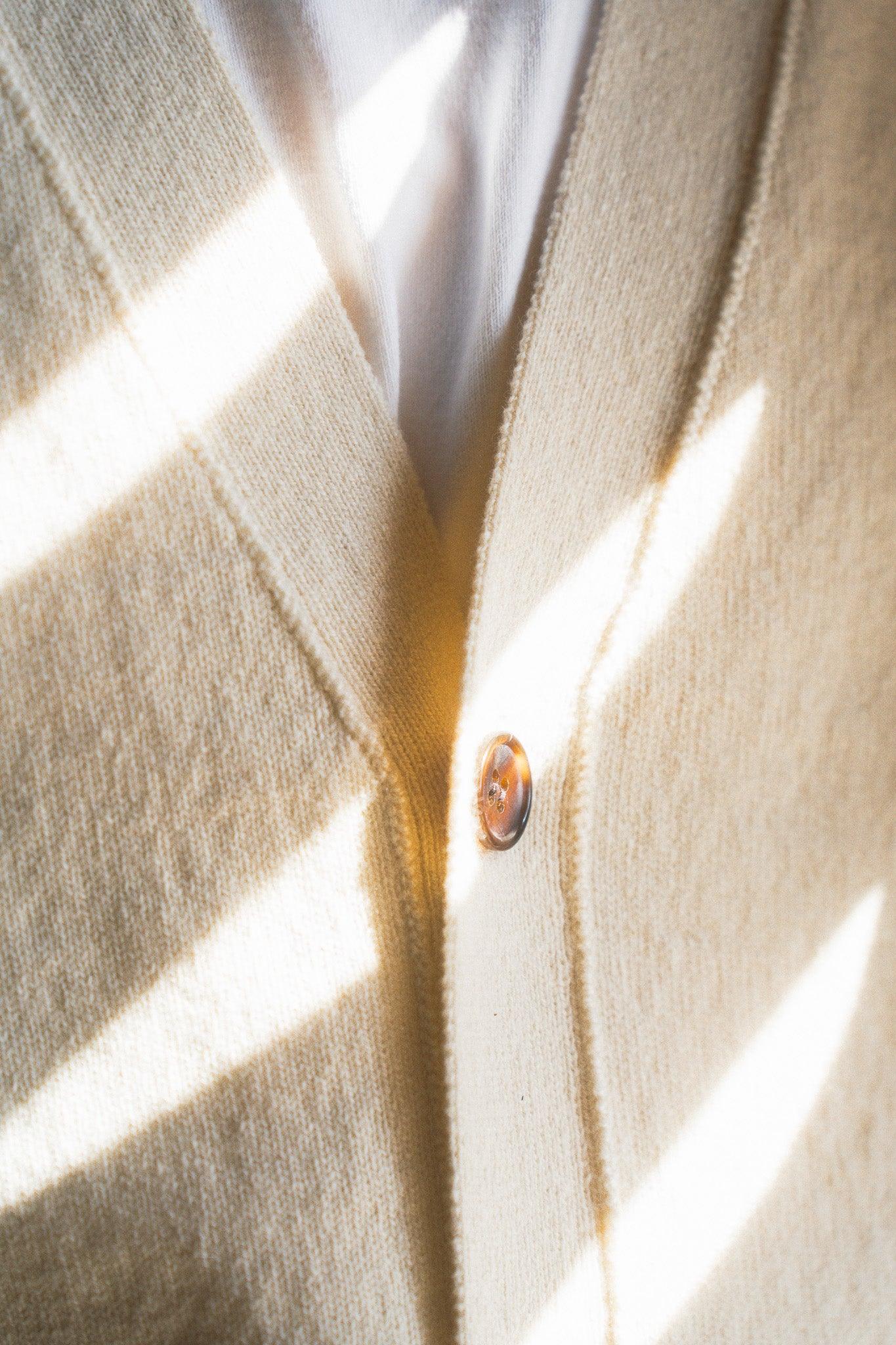 Yonetomi|RIGID CASHMERE SWEATER Cardigan (RAW) - IKKOKU SHOP