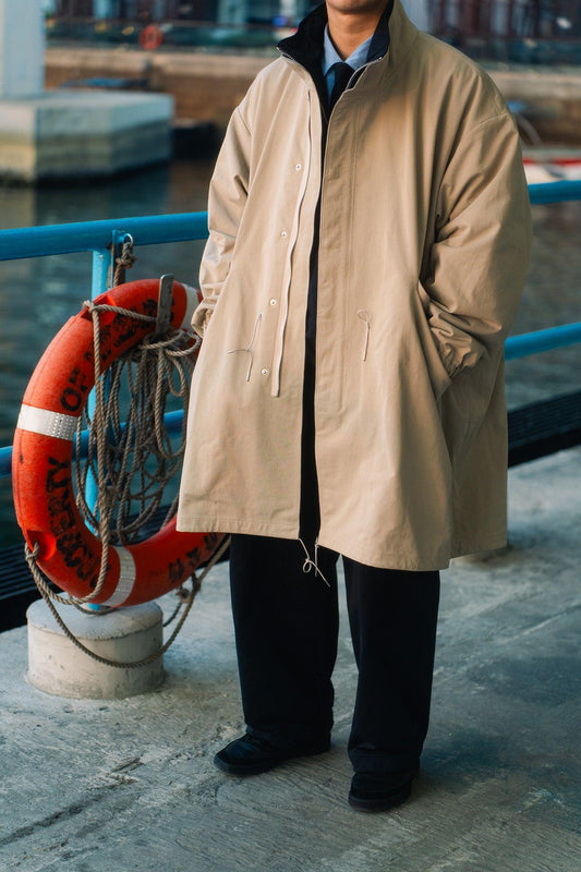 KANEMASA PHIL. 2025SS|36G ECONYL Solid INCL Military Coat (KHAKI) - IKKOKU SHOP