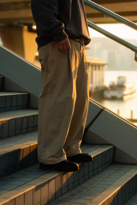 KANEMASA PHIL. 2025SS|36G ECONYL Solid Balloon Pants (KHAKI) - IKKOKU SHOP