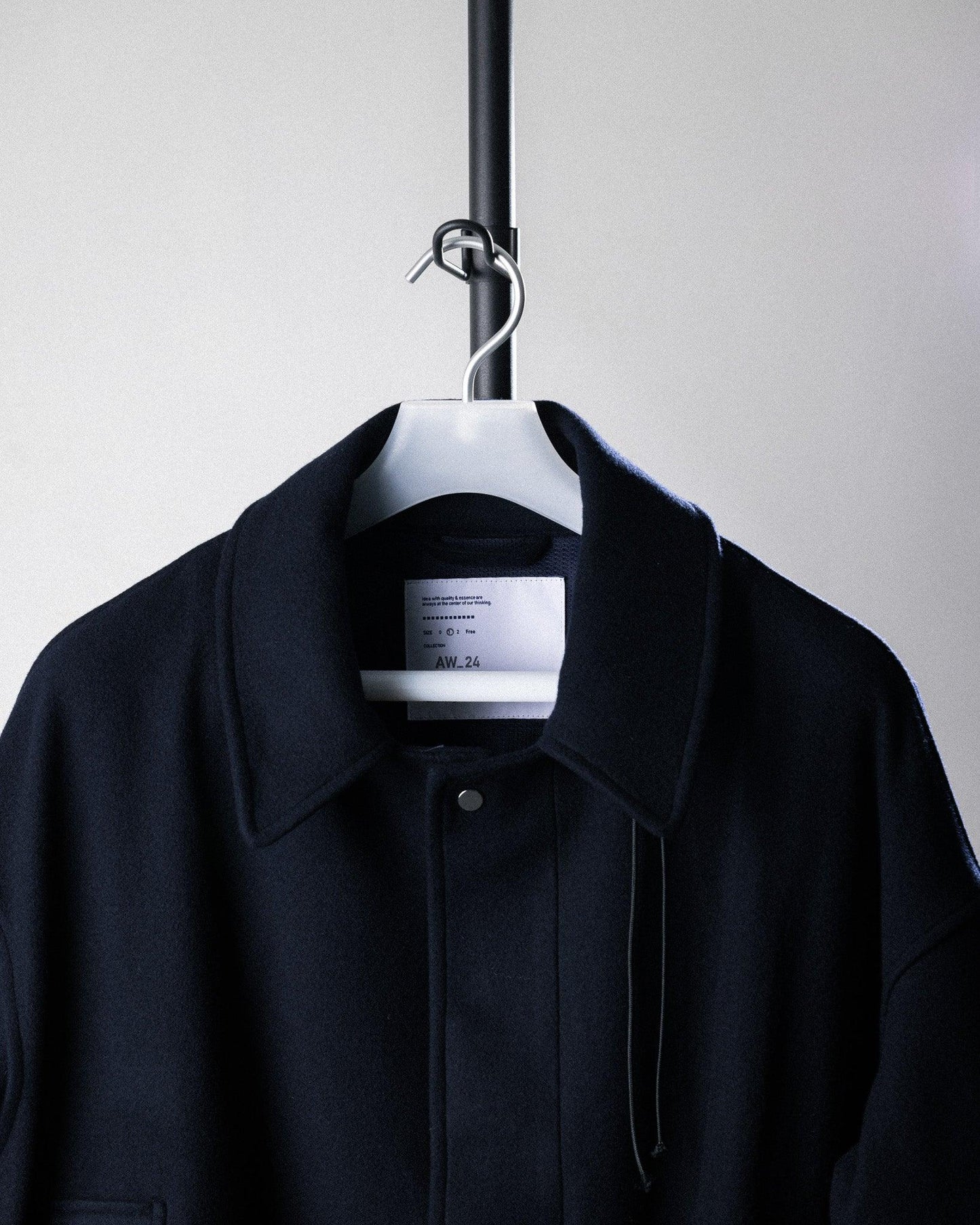 【15% OFF】 UNTRACE 2024AW|LAMBS WOOL MELTON TRENCH JACKET (DARK NAVY) - IKKOKU SHOP