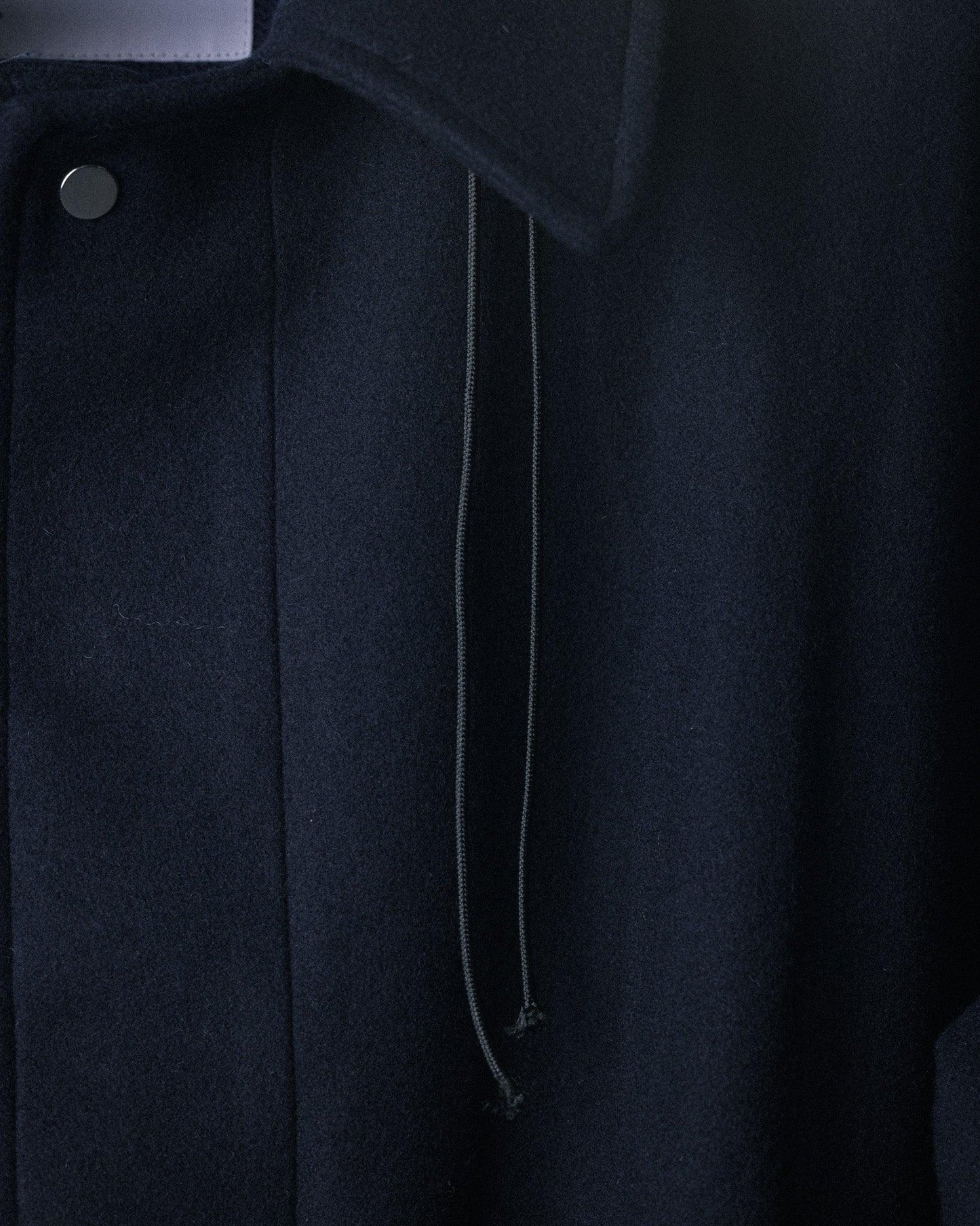 【15% OFF】 UNTRACE 2024AW|LAMBS WOOL MELTON TRENCH JACKET (DARK NAVY) - IKKOKU SHOP
