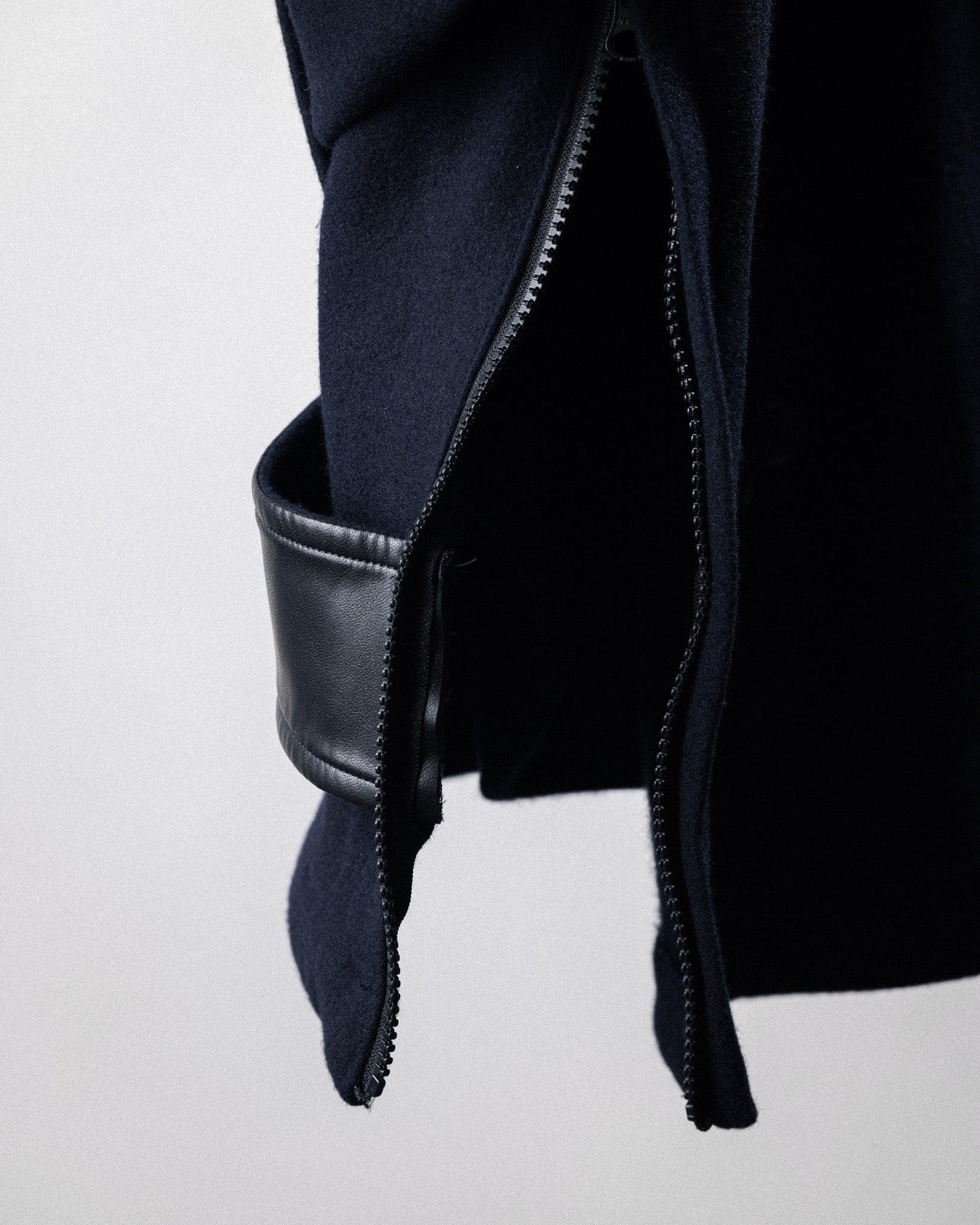 【15% OFF】 UNTRACE 2024AW|LAMBS WOOL MELTON TRENCH JACKET (DARK NAVY) - IKKOKU SHOP