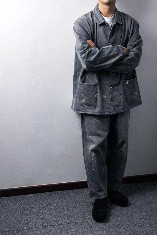 tsuzuli 2024AW|COVERALLS JACKET PAINT (BLACK PAINT) - IKKOKU SHOP