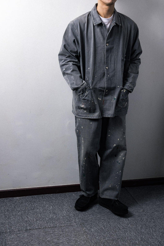 tsuzuli 2024AW|COVERALLS JACKET PAINT (BLACK PAINT) - IKKOKU SHOP
