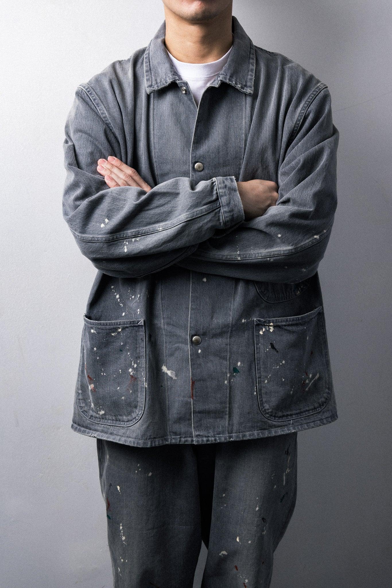 tsuzuli 2024AW|COVERALLS JACKET PAINT (BLACK PAINT) - IKKOKU SHOP