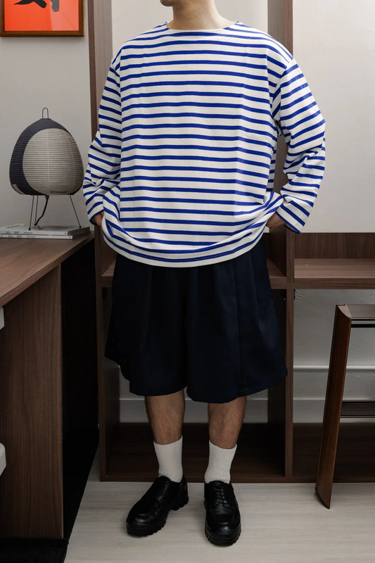tsuzuli|BSQ BOAT NECK LONG SLEEVE (WHITE/BLUE)