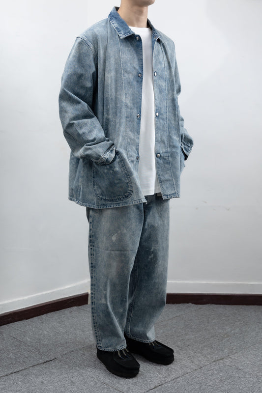 tsuzuli|COVERALLS JACKET (INDIGO FADE) - IKKOKU SHOP