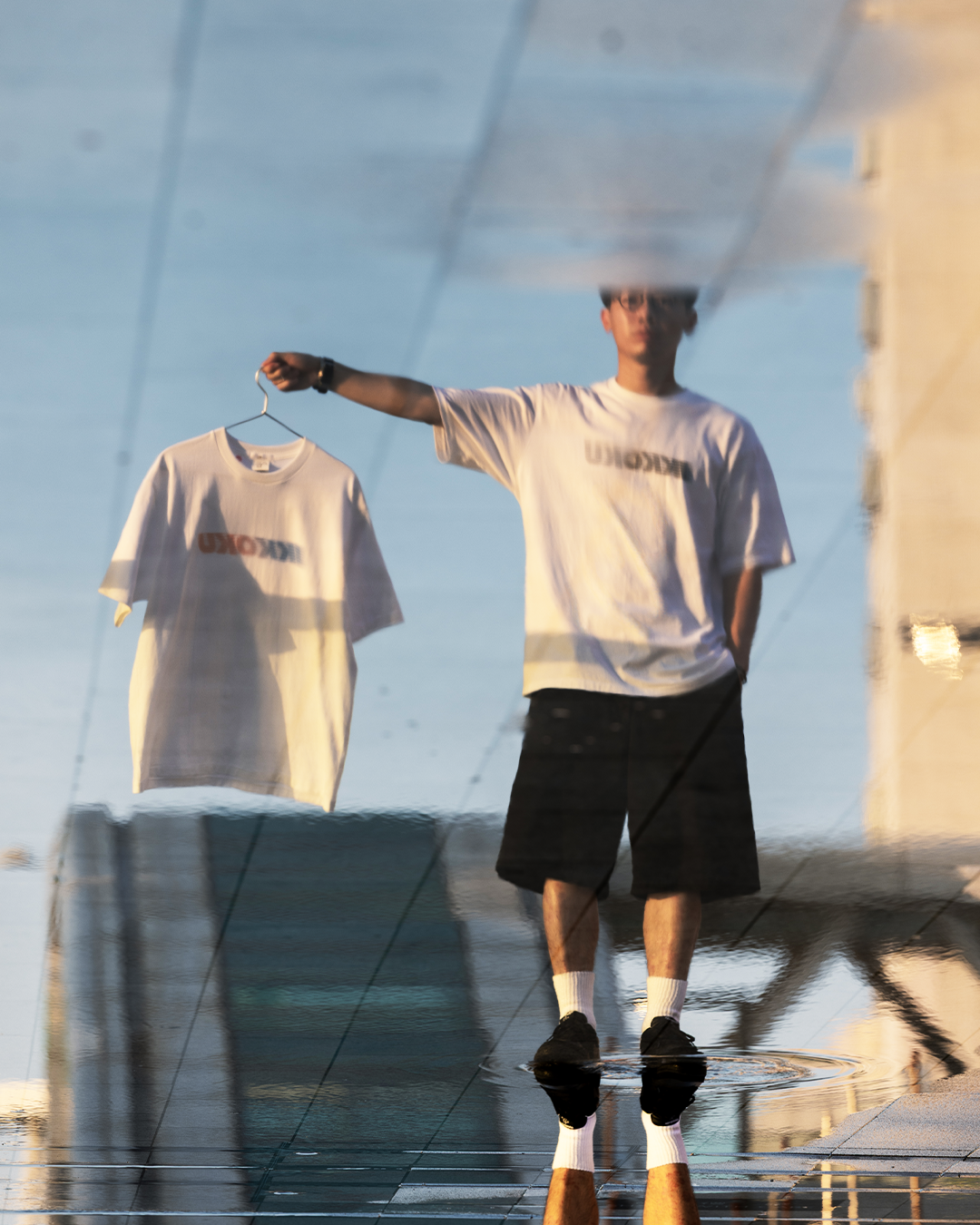 IKKOKU|Speed-line Logo Tee (GREYTONE)