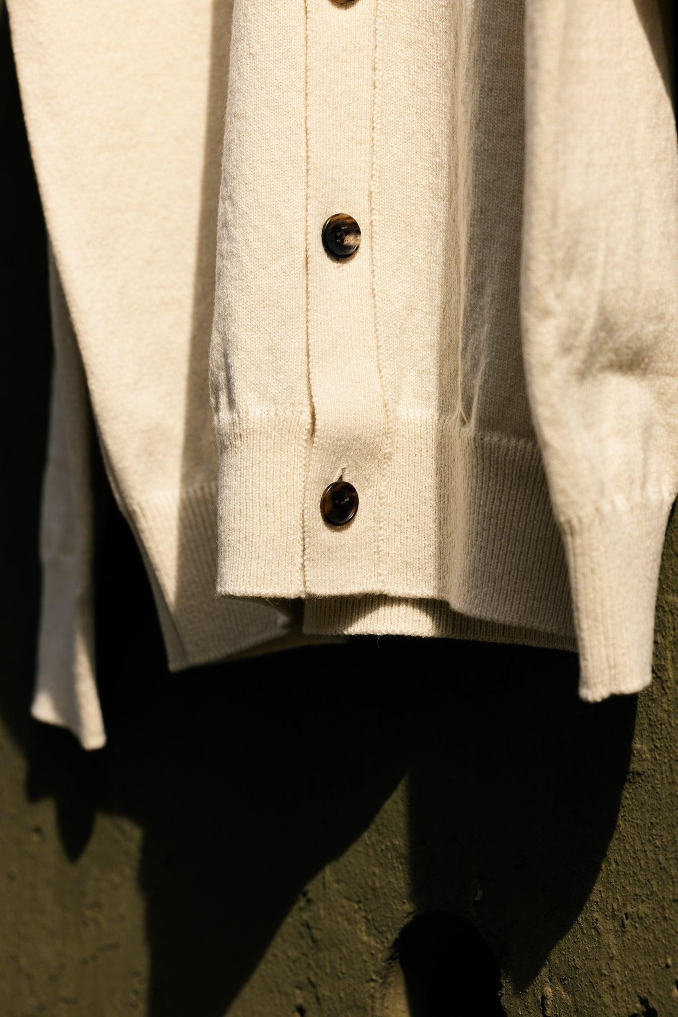Yonetomi|RIGID CASHMERE SWEATER Cardigan (RAW) - IKKOKU SHOP