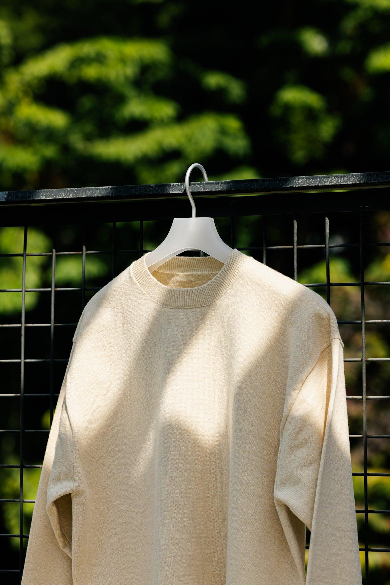 Yonetomi|RIGID CASHMERE SWEATER Crew Neck Pullover (RAW) - IKKOKU SHOP