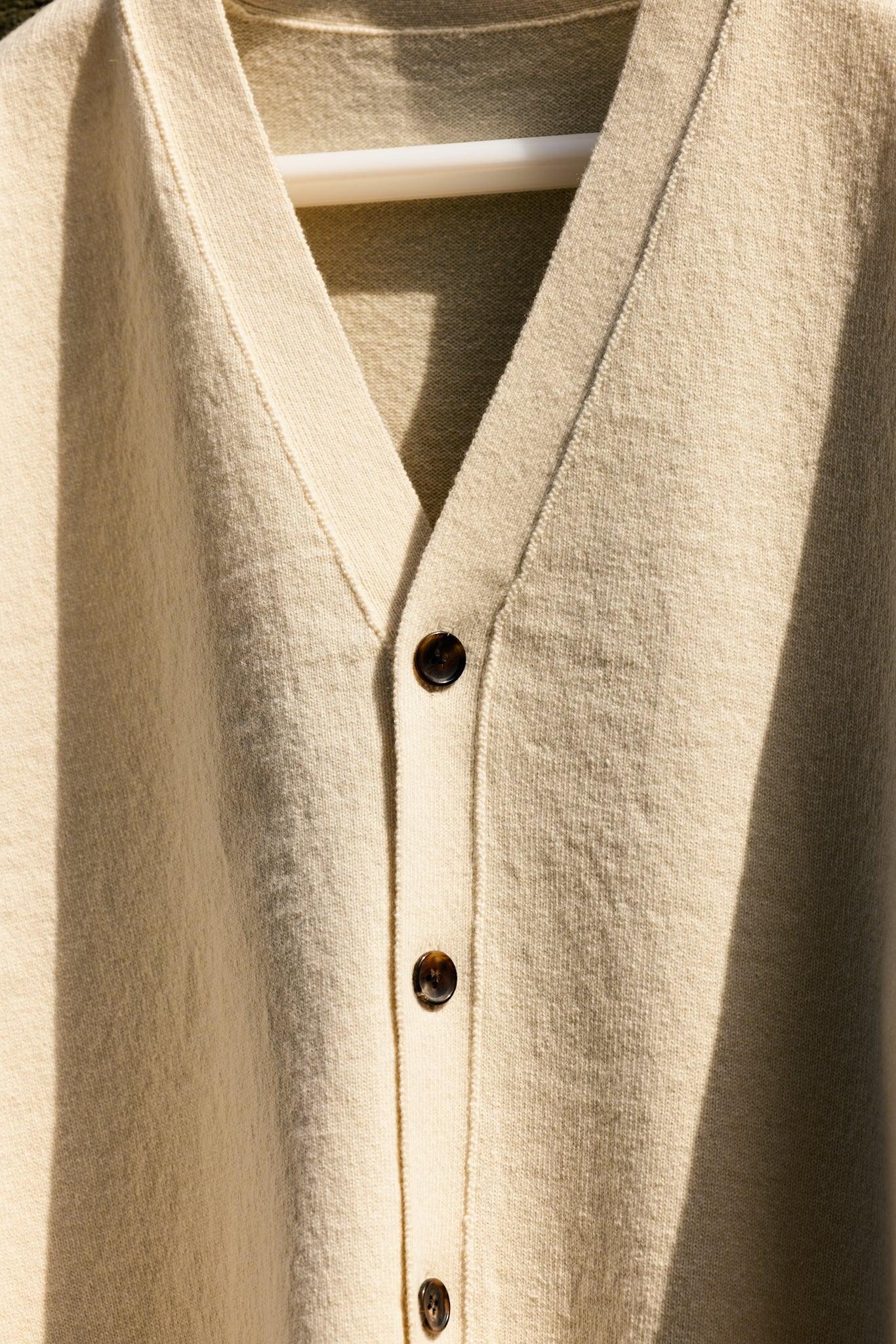 Yonetomi|RIGID CASHMERE SWEATER Cardigan (RAW) - IKKOKU SHOP