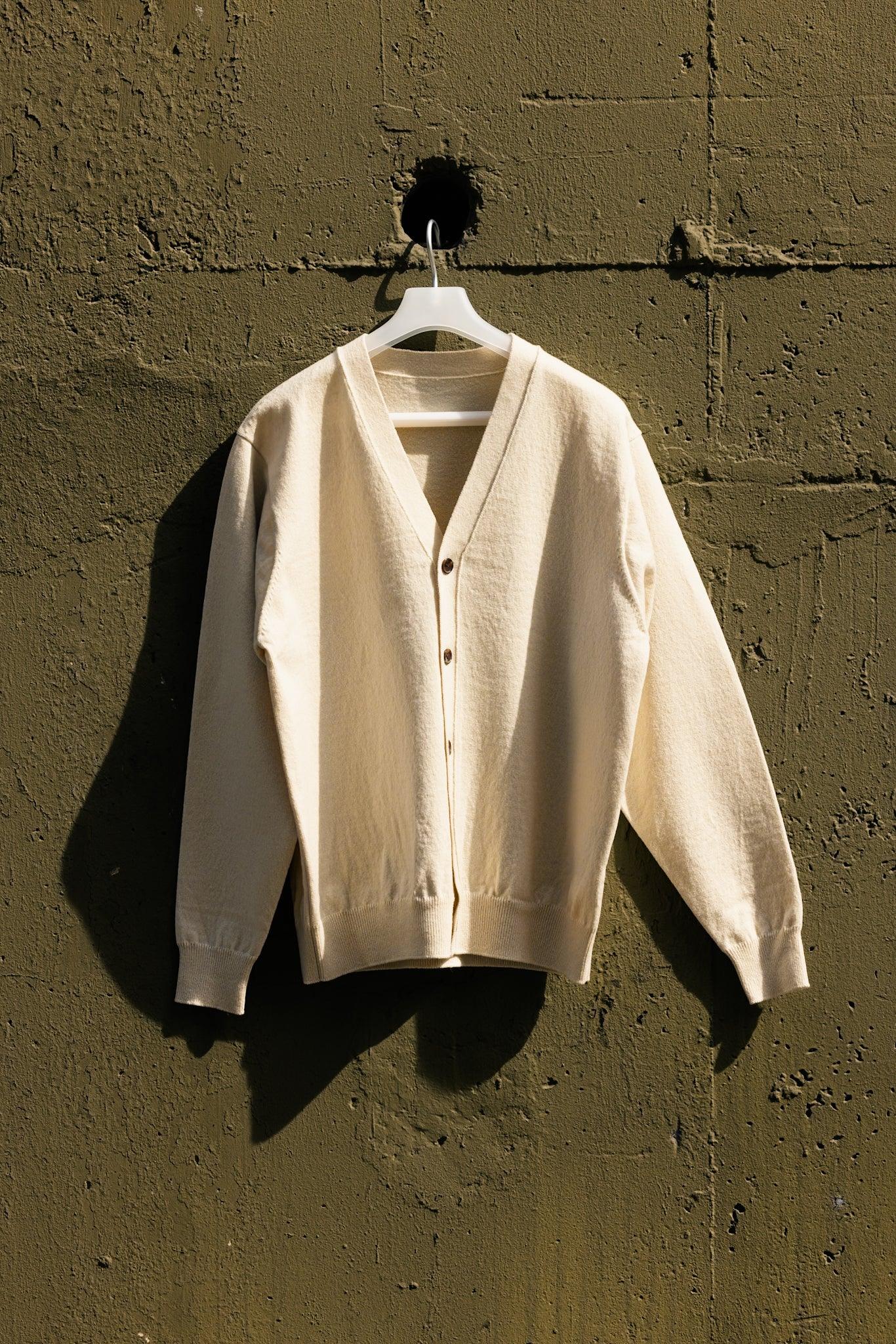Yonetomi|RIGID CASHMERE SWEATER Cardigan (RAW) - IKKOKU SHOP