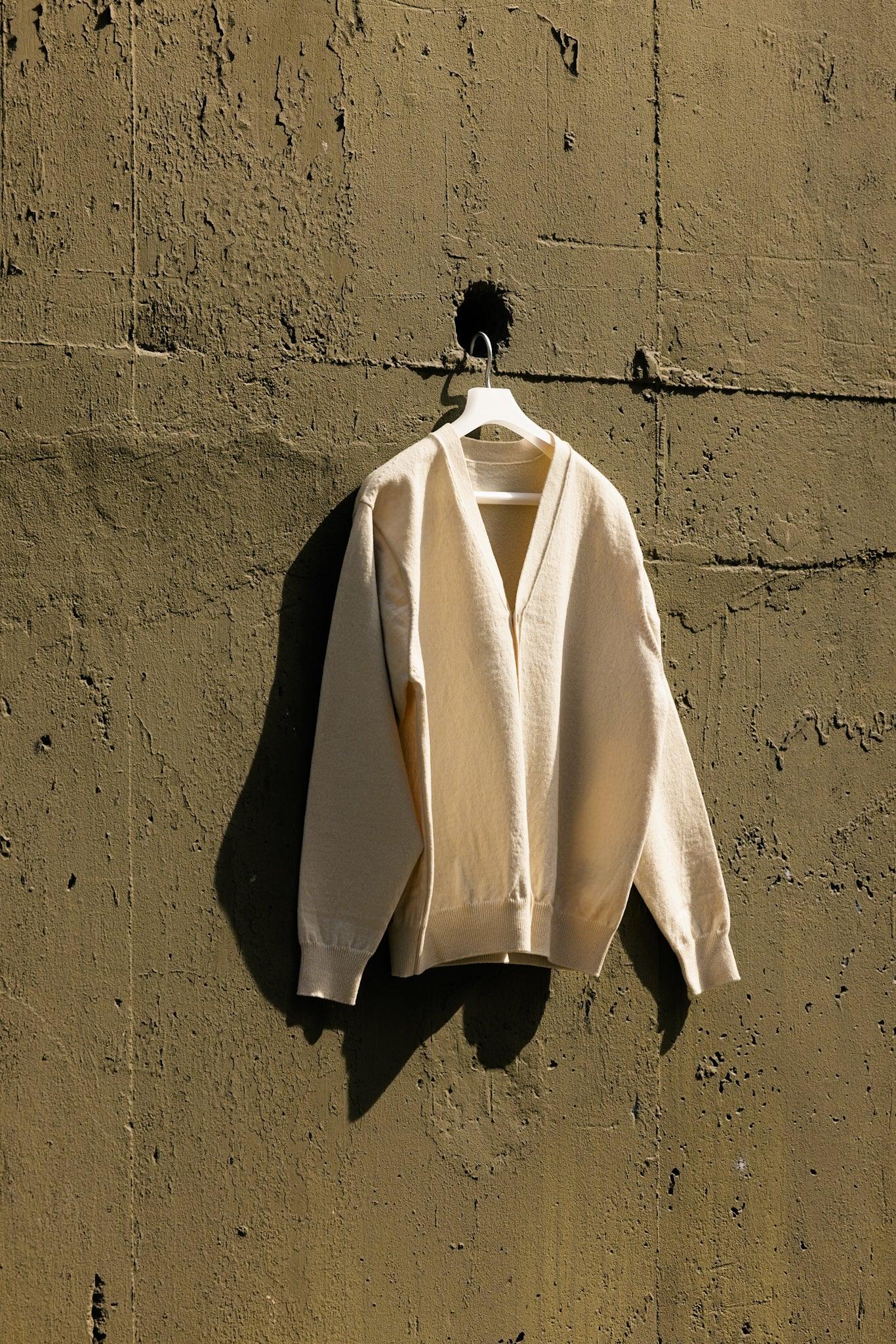 Yonetomi|RIGID CASHMERE SWEATER Cardigan (RAW) - IKKOKU SHOP