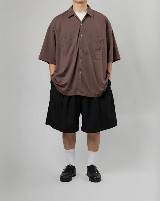 【Last 1】KANEMASA PHIL.|36G Nylon Balise SS Shirt (BROWN DYE)