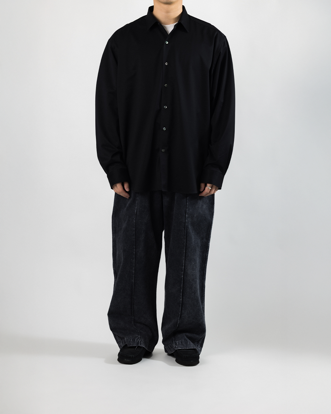 【Last 1】KANEMASA PHIL. 2025AW|46G Atmosphere Shirt (BLACK)
