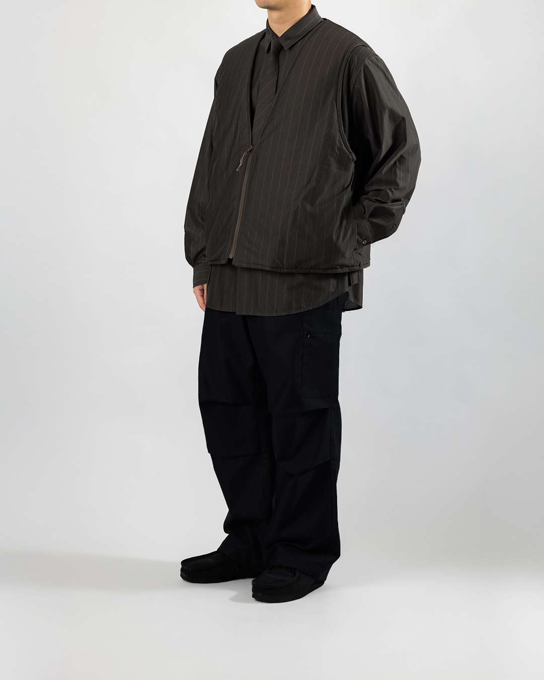 KANEMASA PHIL. 2025AW|46G Reversible Vest (BROWN x GREY)