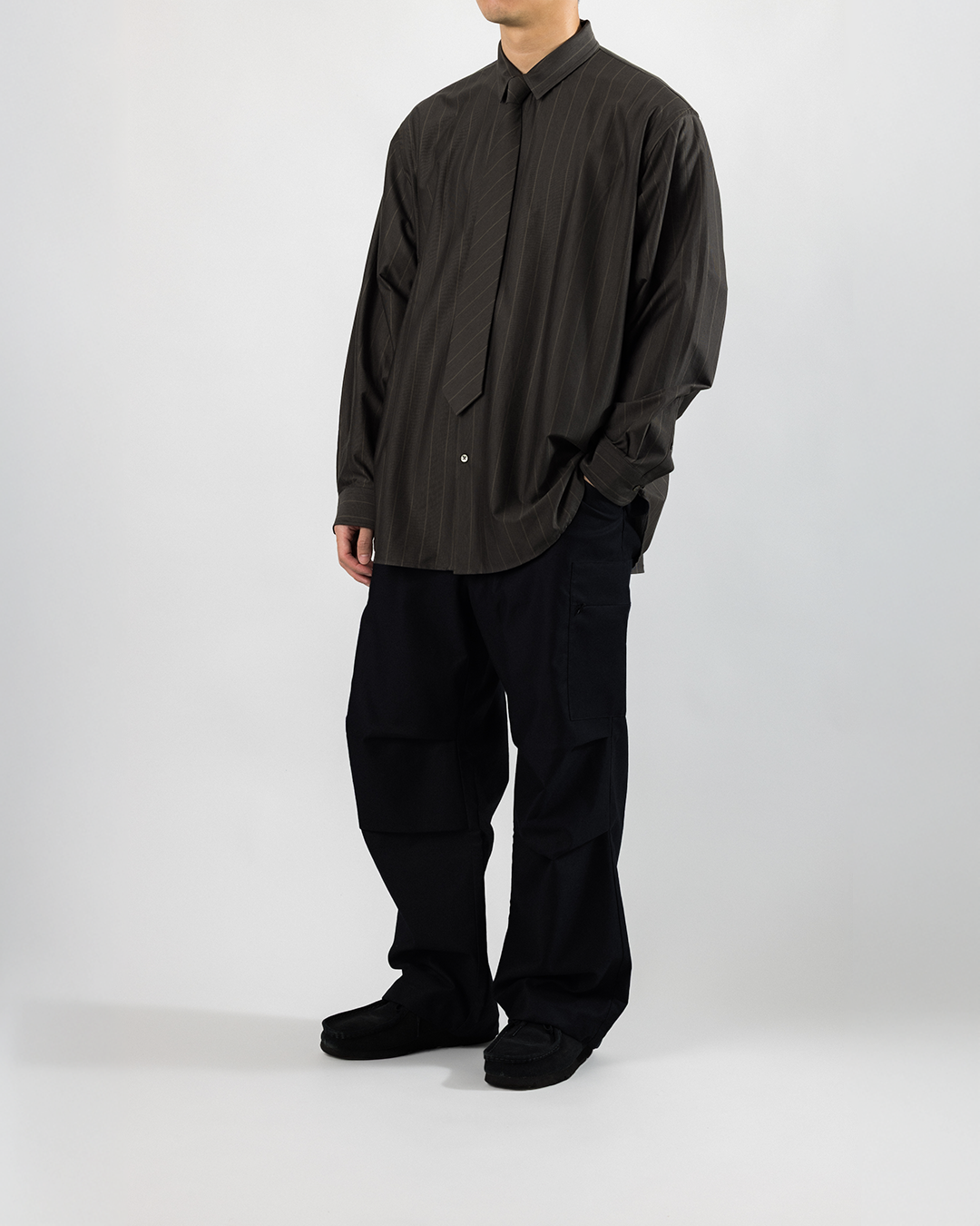 KANEMASA PHIL. 2025AW|46G Atmosphere Stripe Shirt (GREY)