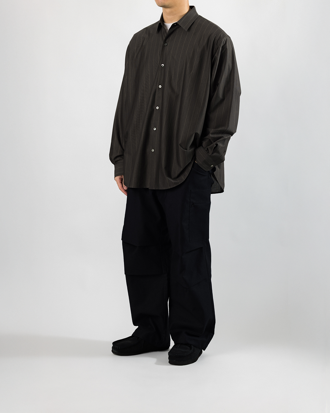 KANEMASA PHIL. 2025AW|46G Atmosphere Stripe Shirt (GREY)
