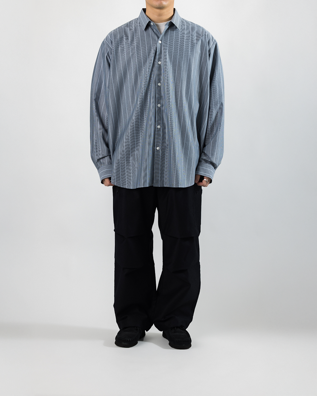 KANEMASA PHIL. 2025AW|46G Atmosphere Stripe Shirt (BLUE)