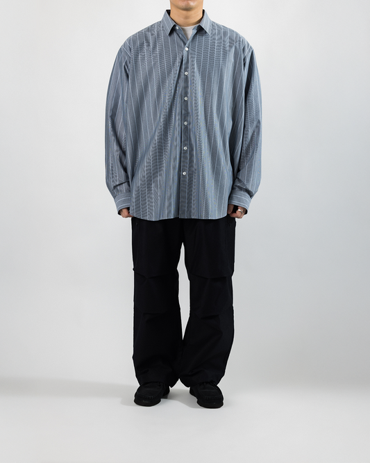 KANEMASA PHIL. 2025AW|46G Atmosphere Stripe Shirt (BLUE)