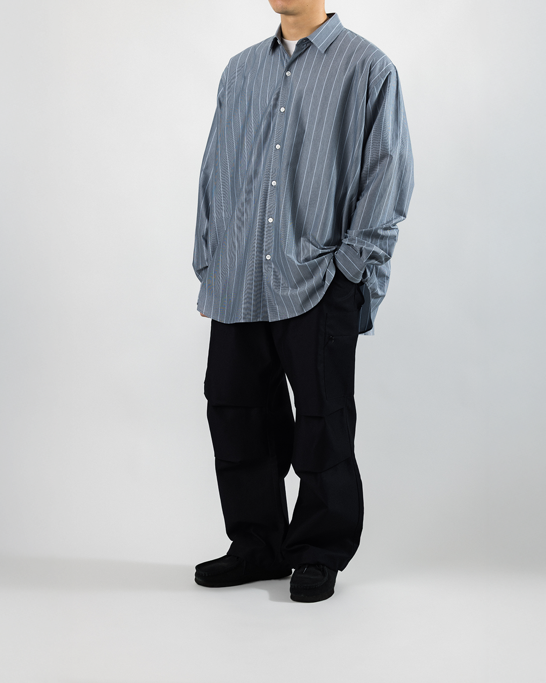 KANEMASA PHIL. 2025AW|46G Atmosphere Stripe Shirt (BLUE)