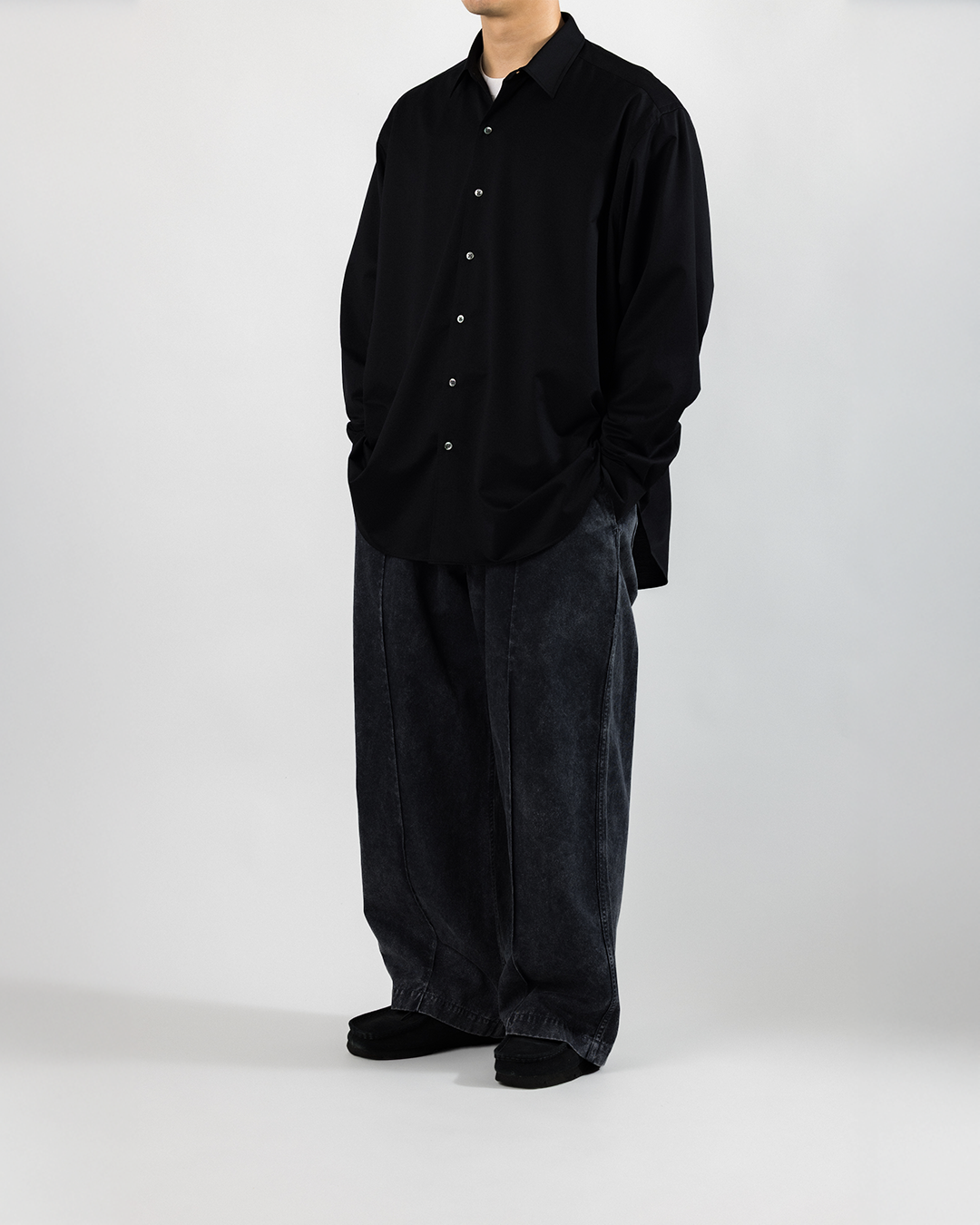 【Last 1】KANEMASA PHIL. 2025AW|46G Atmosphere Shirt (BLACK)