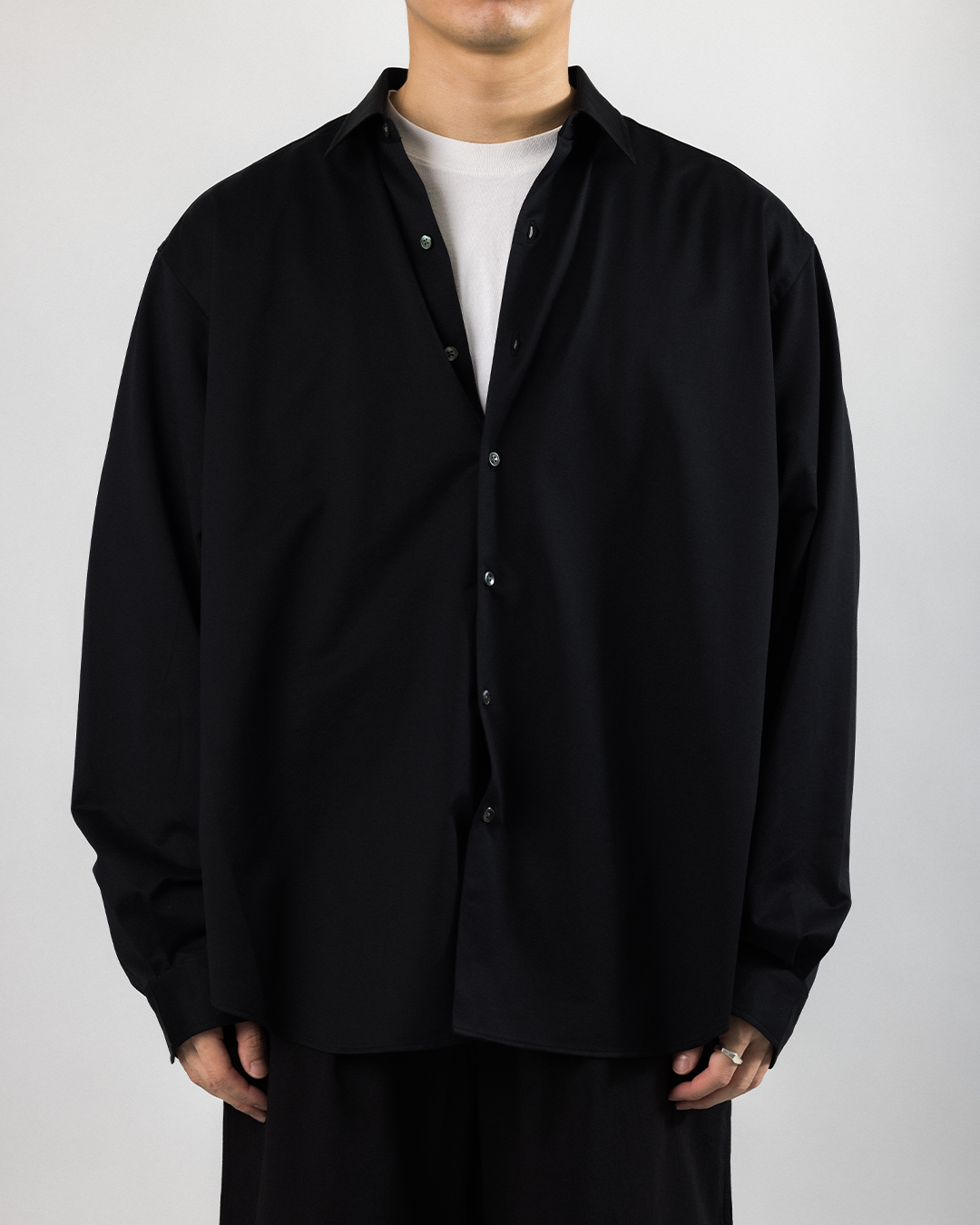 【Last 1】KANEMASA PHIL. 2025AW|46G Atmosphere Shirt (BLACK)