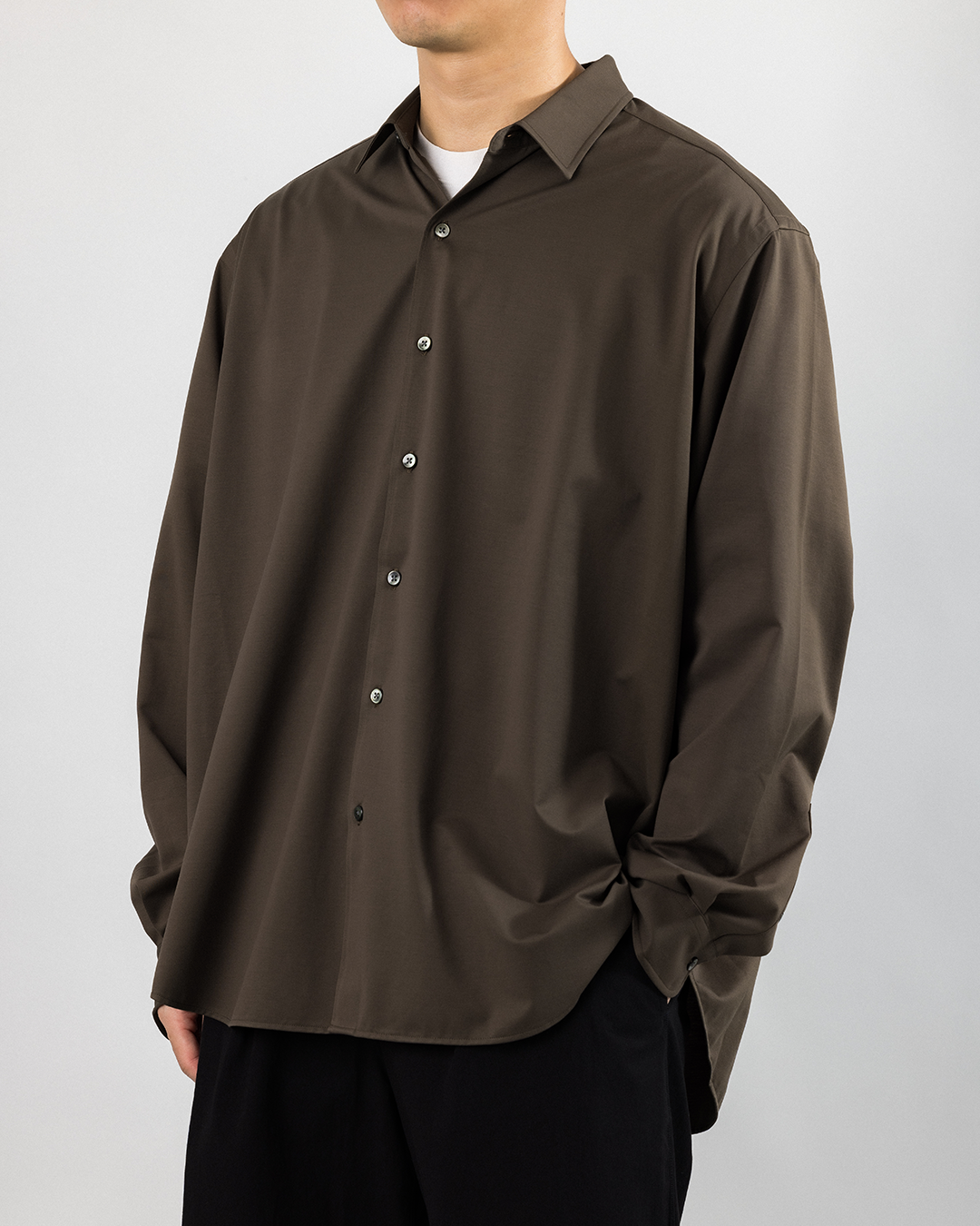 KANEMASA PHIL. 2025AW|46G Atmosphere Shirt (BROWN)