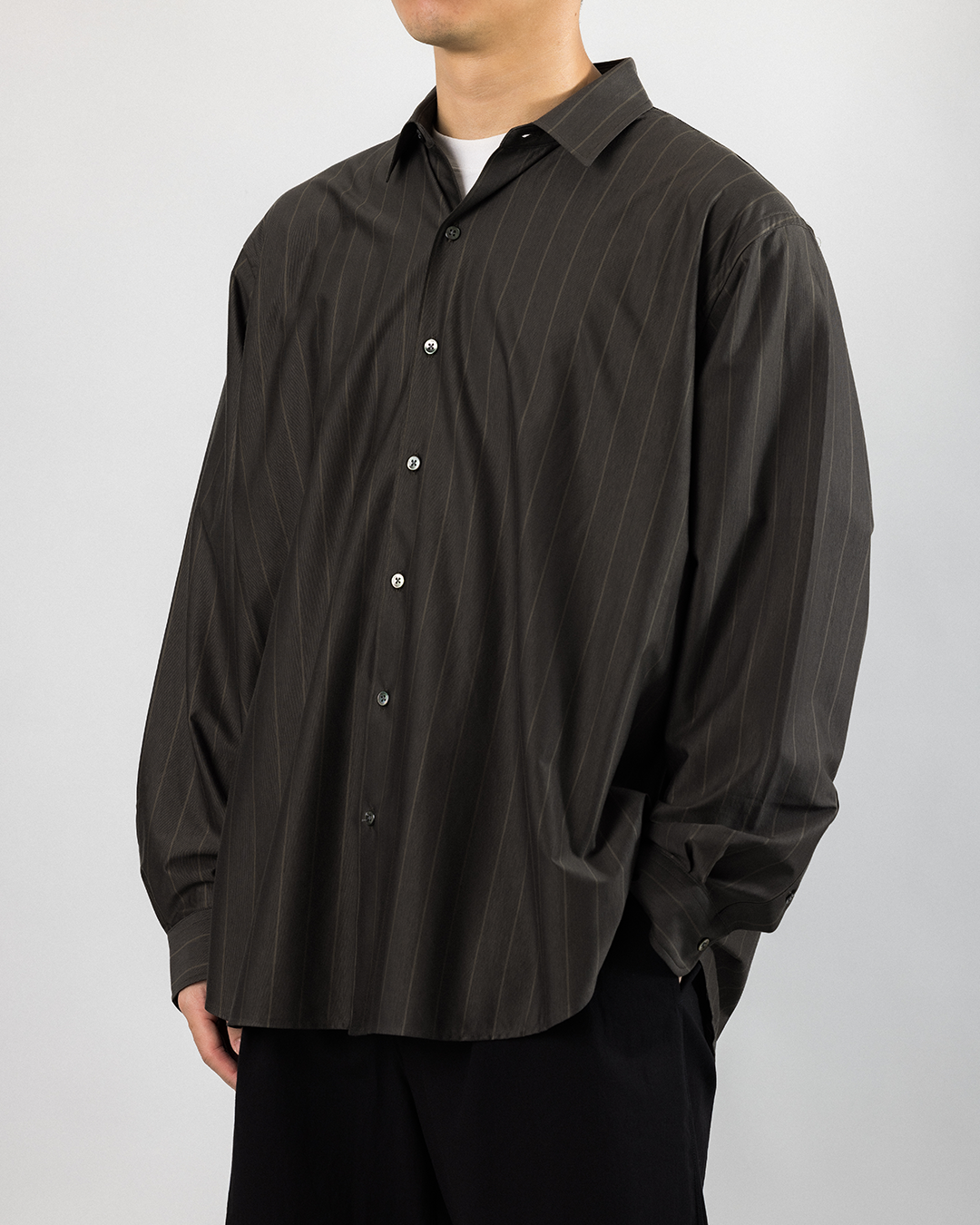 KANEMASA PHIL. 2025AW|46G Atmosphere Stripe Shirt (GREY)