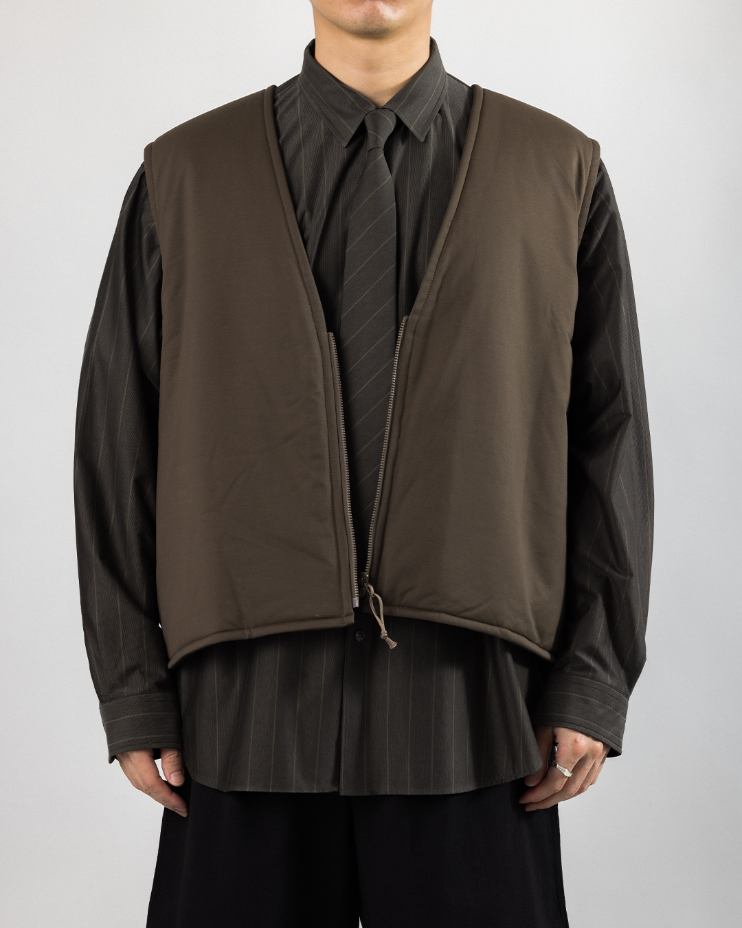 KANEMASA PHIL. 2025AW|46G Reversible Vest (BROWN x GREY)