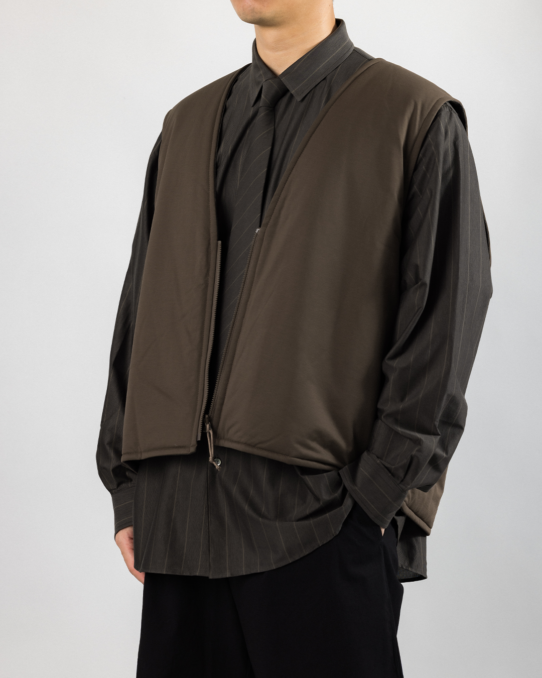 KANEMASA PHIL. 2025AW|46G Reversible Vest (BROWN x GREY)