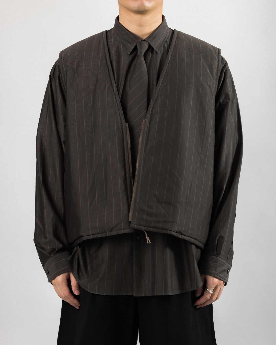 KANEMASA PHIL. 2025AW|46G Reversible Vest (BROWN x GREY)