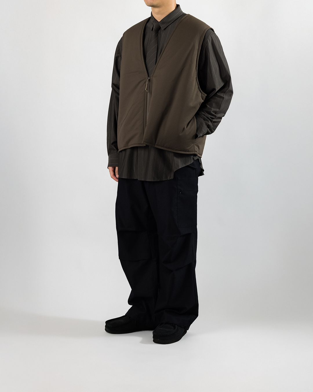 KANEMASA PHIL. 2025AW|46G Reversible Vest (BROWN x GREY)