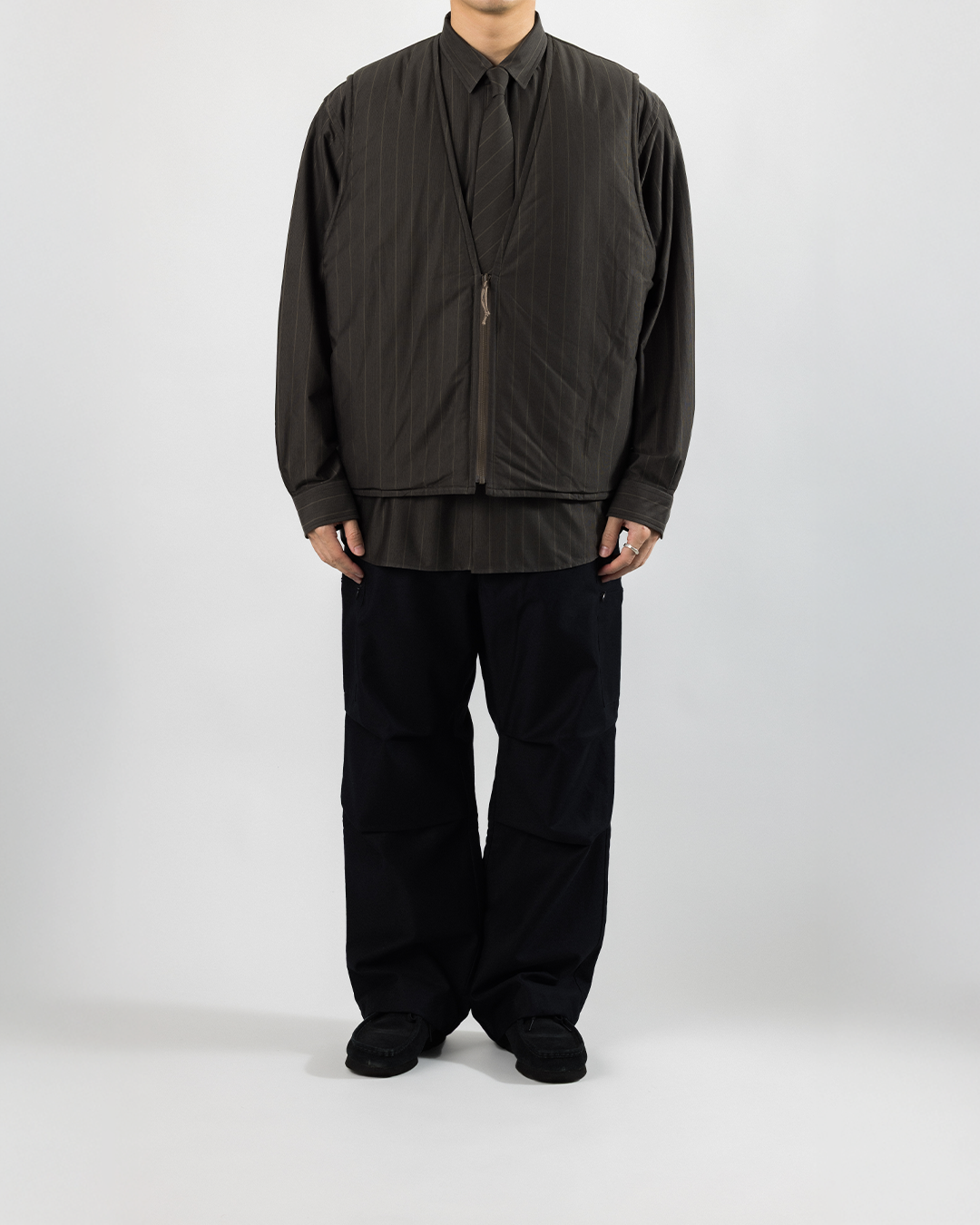 KANEMASA PHIL. 2025AW|46G Reversible Vest (BROWN x GREY)
