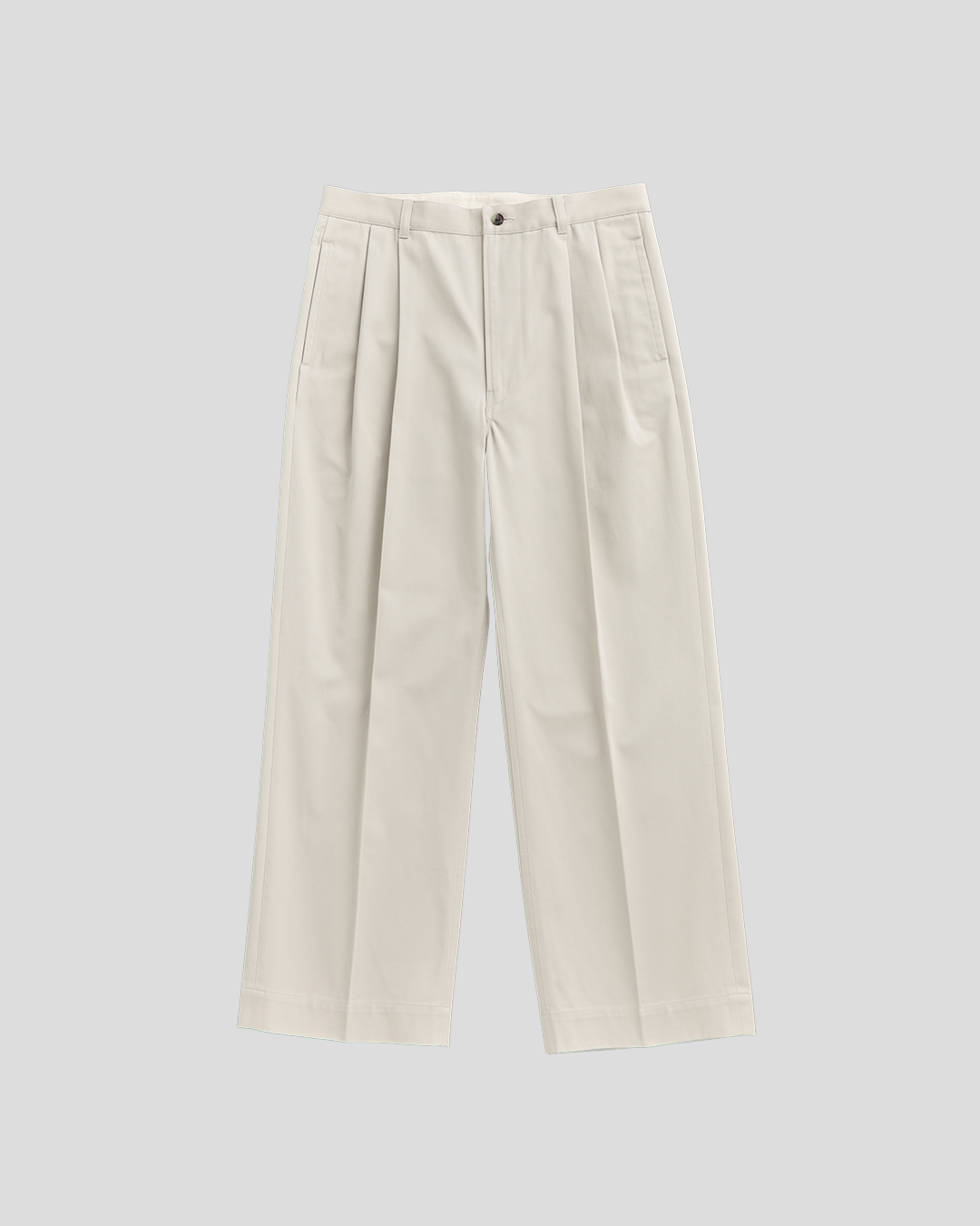 Schuray.｜Combed Cotton Chino Trousers (BEIGE) – IKKOKU SHOP