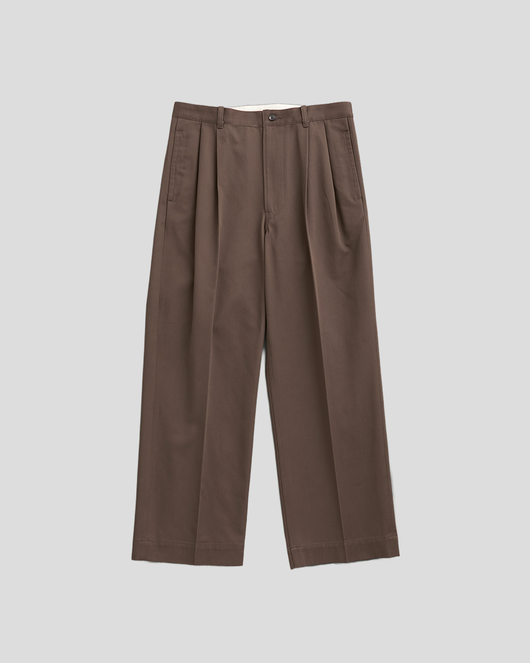 Schuray.｜Combed Cotton Chino Trousers (BROWN) – IKKOKU SHOP