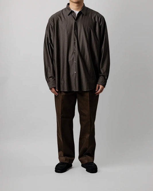 【Last 1】Schuray.|Combed Cotton Chino Trousers (BROWN)