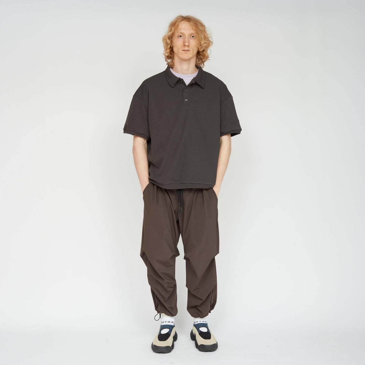 UNTRACE|_166 POLO SHIRT S/S (CHARCOAL)