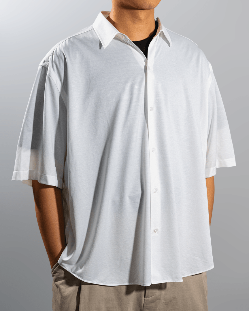 KANEMASA PHIL. 2025SS|46G Atmosphere S/S Shirt (WHITE) - IKKOKU SHOP