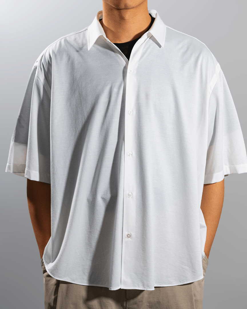 KANEMASA PHIL. 2025SS|46G Atmosphere S/S Shirt (WHITE) - IKKOKU SHOP