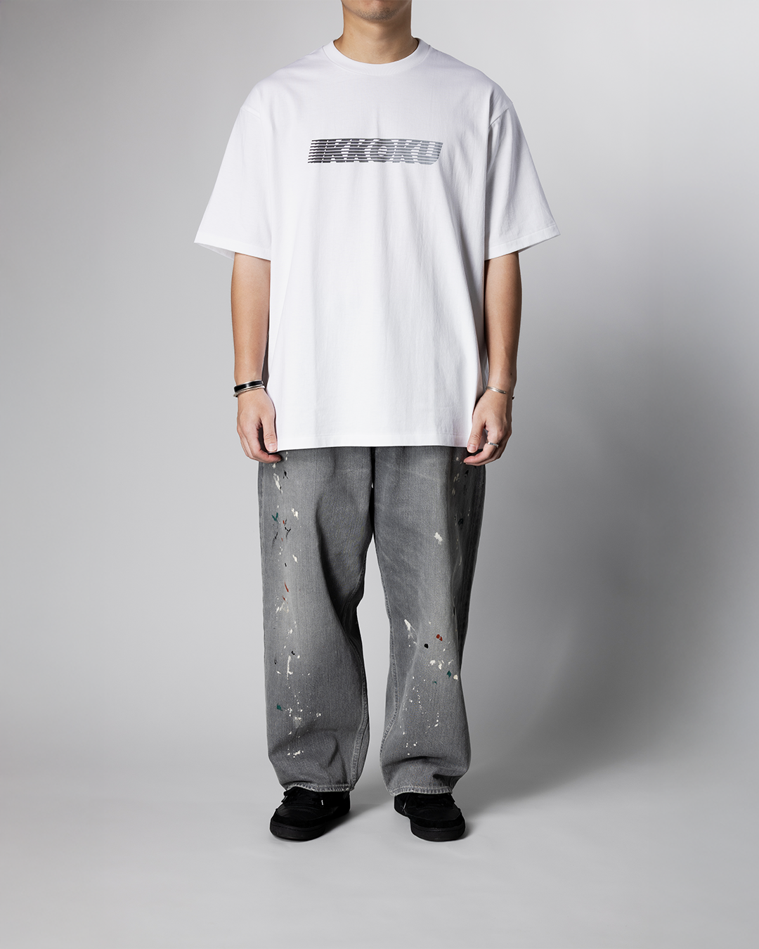 IKKOKU|Speed-line Logo Tee (GREYTONE)