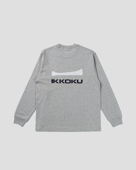 IKKOKU|Embroidery Logo L/S Tee (HEATHER GREY)