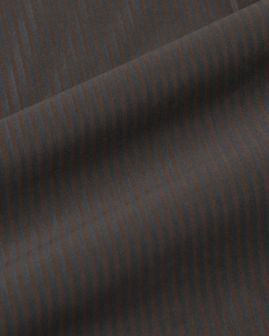 KANEMASA PHIL.|46G Stripe Atmosphere Shirt (CHARCOAL BROWN)